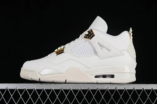 All categories Air Jordan Jordan series basketball shoes Air Jordan 4 LW version Air Jordan 4 Retro "Metallic Gold" AJ4 Joe 4 meters white gold AQ9129-170